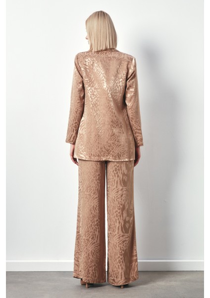 Şal Yaka Desenli Ceket - Vizon indirimleri