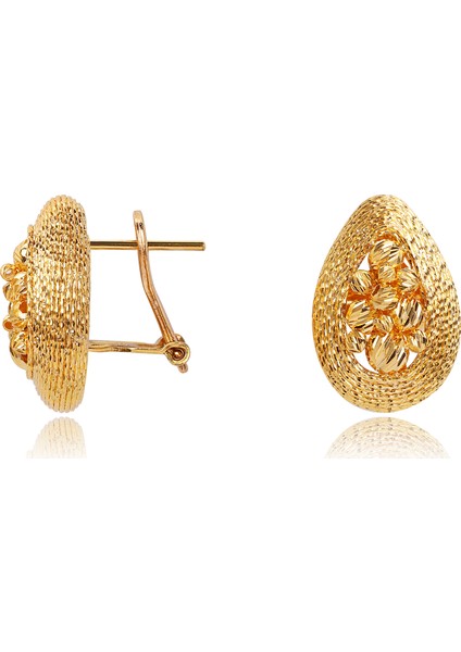 22 Ayar Rose Altın Toplu Küpe