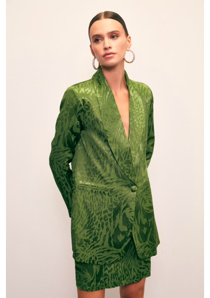 Şal Yaka Desenli Ceket - Yeşil fiyatları