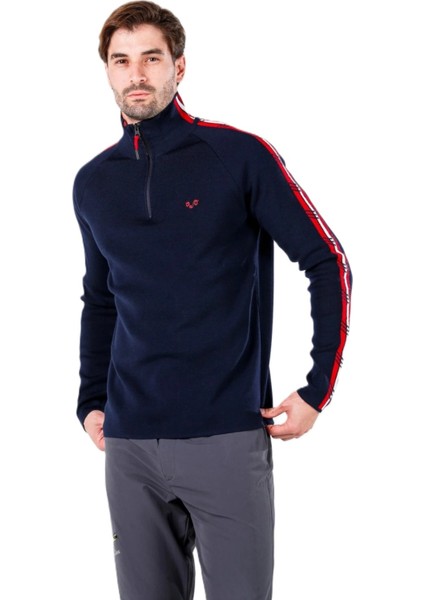 Noyan Yarım Fermuarlı Yün Erkek Kazak