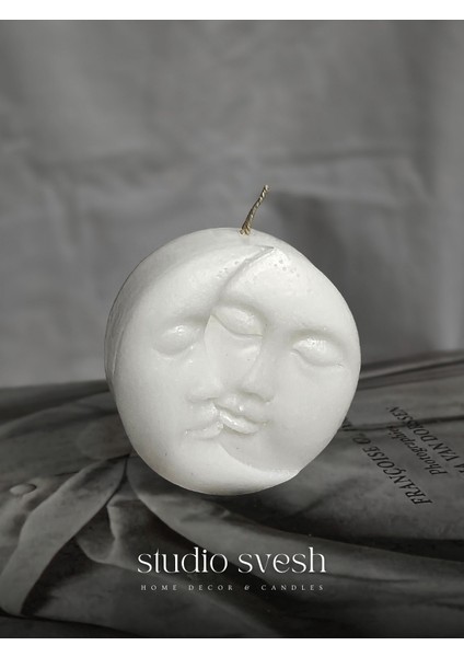Ay ve Güneş Kokulu Mum %100 Doğal Vegan Soya Mum Soy Wax Candle