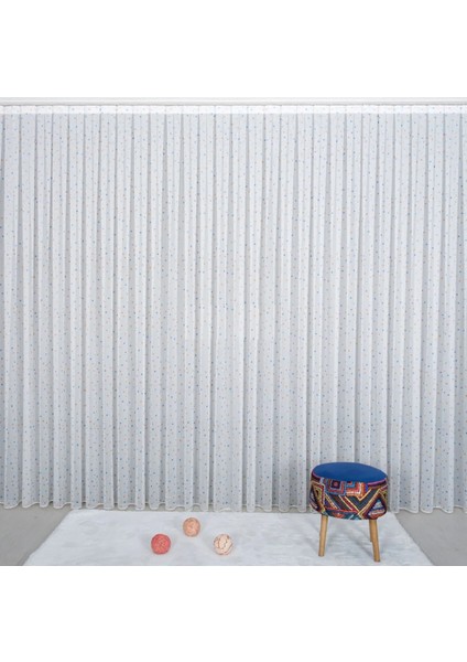 Pilesiz Point-06 Çocuk Odası Renkli Puantiyeli Tül Perde modelleri