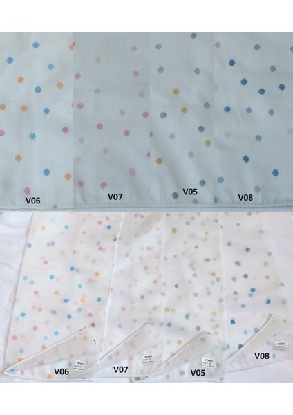 Pilesiz Point-06 Çocuk Odası Renkli Puantiyeli Tül Perde indirimleri