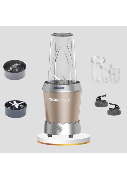 Nutrıshake 3 In 1 Paslanmaz Çelik Bıçaklı Kişisel Smoothie Blender ve Kahve Baharat Öğütücü 1000W