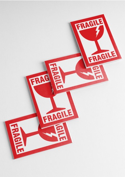 50 Adet Dikkat Kırılır Etiketi Kargo Için Fragile Kırıacak Etiketi 8x5 cm fiyatları