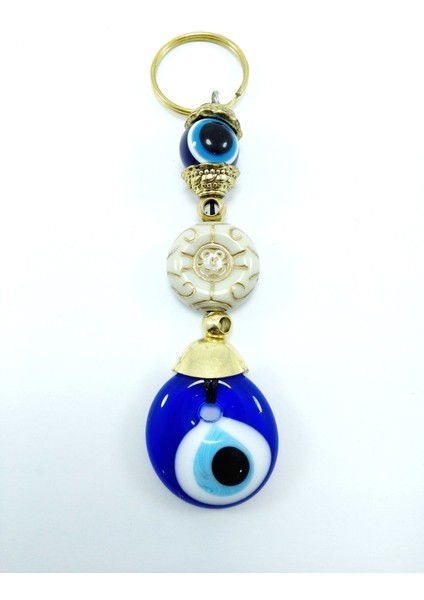 Nazar Boncuğu Anahtarlık / Araba Dikiz Ayna Süsü El Yapımı Cam Hediyelik Aksesuar