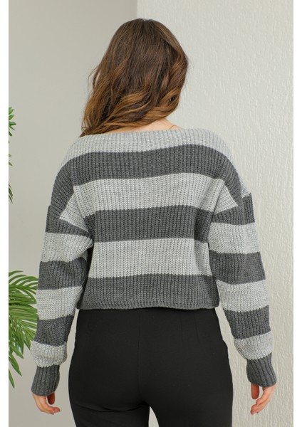 Çizgili Triko Kazak indirimleri