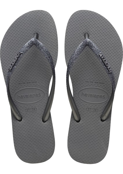 Slim Glitter Grey Kadın Terlik 2024 41-42
