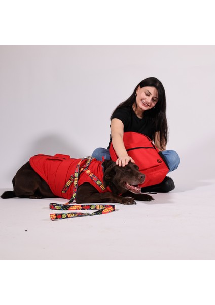 Göğüs Tasmalı Köpek Montu Kırmızı fırsatları