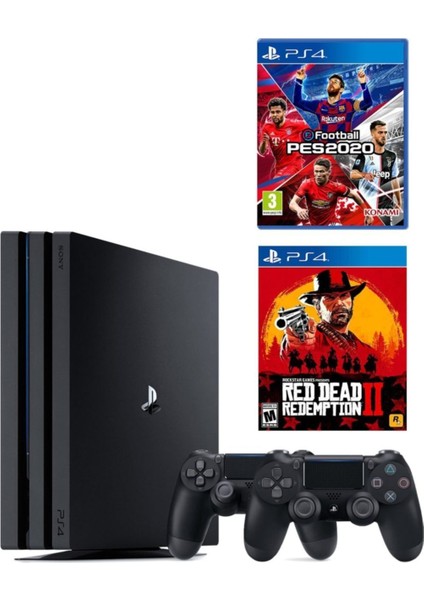 Playstation 4 Pro + 2.Dualshock + Ps4 Pes 2020 + Ps4 Red Dead Redemption 2