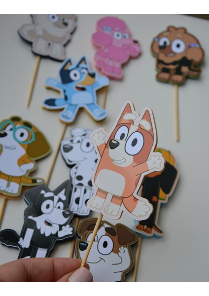 Bluey Temalı Erkek Kız Çocuk Doğum Günü Süsü Seti Bluey Karakterleri Cupcake Süsü Seti Parti Malzemesi fiyatları