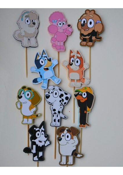 Bluey Temalı Erkek Kız Çocuk Doğum Günü Süsü Seti Bluey Karakterleri Cupcake Süsü Seti Parti Malzemesi fırsatları