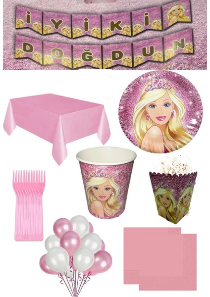 8 Kişilik Barbie Parti Seti