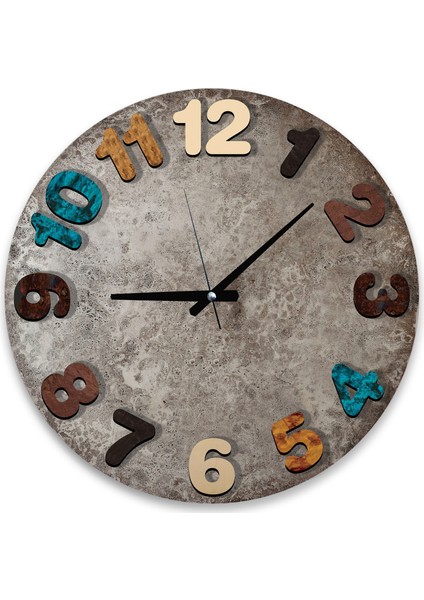 Renkli Kalın Stone Cam Saat - 60 cm fiyatları