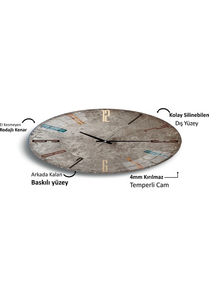 Renkli Stone Cam Saat - 40 cm indirimleri