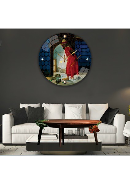 Kamlumbağa Terbiyecisi Cam Saat - 40 cm modelleri