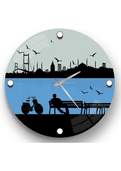 Istanbul Cam Saat - 40 cm