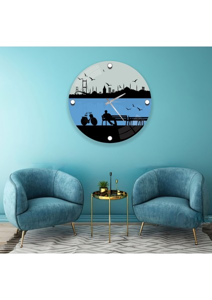 Istanbul Cam Saat - 40 cm