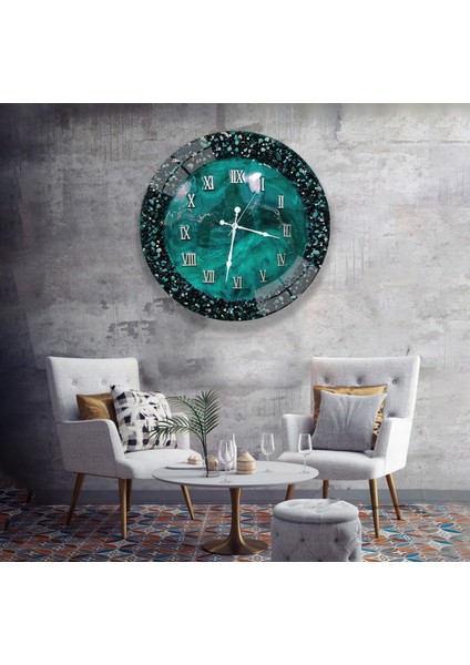 Yeşil Taş Cam Saat - 40 cm modelleri