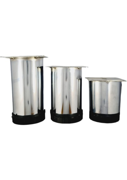 60 Lık 15 cm Krom Metal Yuvarlak Ayak ( 4 Adet)