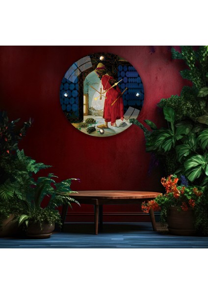 Kamlumbağa Terbiyecisi Cam Saat - 60 cm modelleri