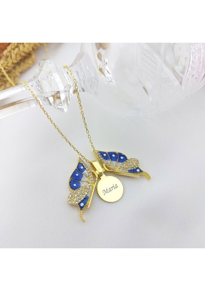 925 Ayar Gümüş Isimli Açılan Gold Kelebek Kolye indirimleri