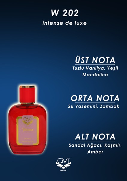 W 202 Intense De Luxe Özel Seri Oriental Kadın Parfümü 50 Ml Edp