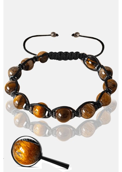 Hematit - Kaplan Gözü Taşı Ayarlamalı Bileklik