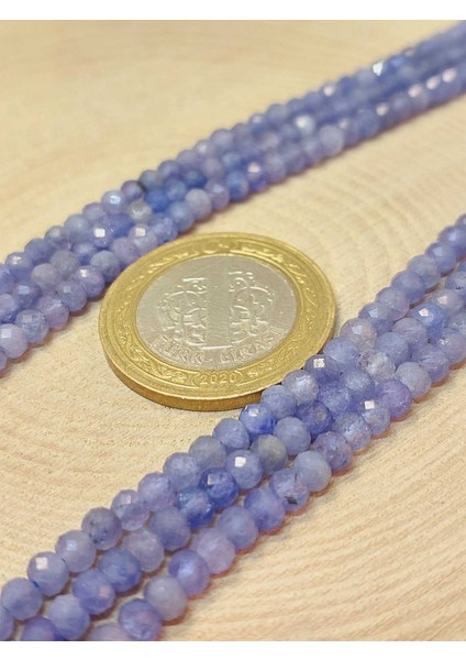 Tanzanit Taşı Rondela Faset Kesim Dizi 2.5*3.5mm (45926)