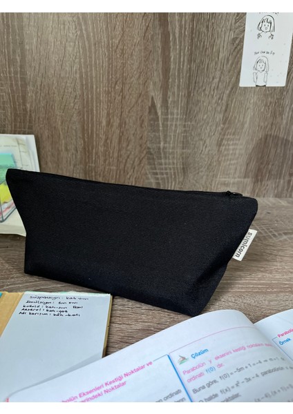 Soft Siyah Yıkanabilir Fermuarlı Tek Gözlü Bez Kalemlik Kalem Kutusu Cüzdan Makyaj Çantası indirimleri
