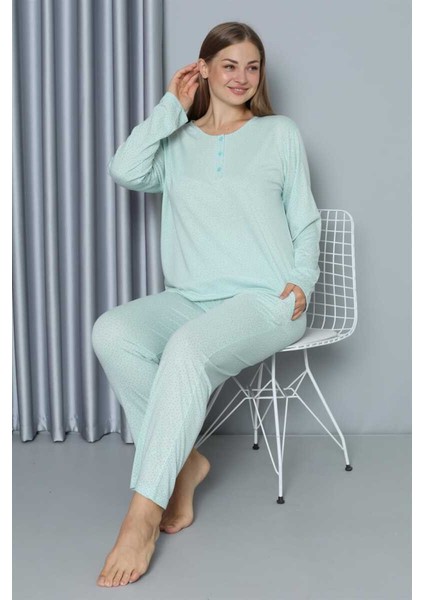 Kadın Büyük Beden Penye Uzun Kol Pijama Takım 202212 fırsatları