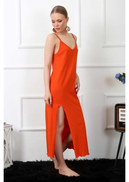 Kadın Ip Askılı Turuncu Uzun Gecelik 901 fiyatları
