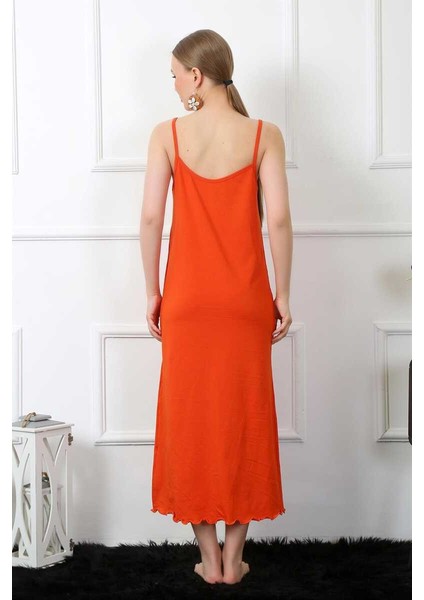 Kadın Ip Askılı Turuncu Uzun Gecelik 901 fırsatları