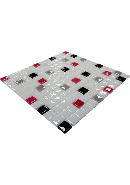 Mutfak Tezgah Arası ve Tüm Yaşam Alanları İçin Cam Mozaik. Taş Ölçüleri: 25X25X5 Mm. File Ölçüsü: 31.5X31.5 cm. ( 1 Koli = 1 m2 Fiyatıdır )