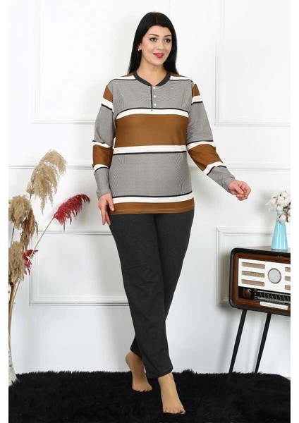 Kadın Büyük Beden Penye Uzun Kol Pijama Takım 202214 fiyatları