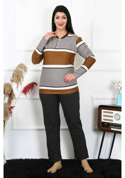 Kadın Büyük Beden Penye Uzun Kol Pijama Takım 202214 fırsatları
