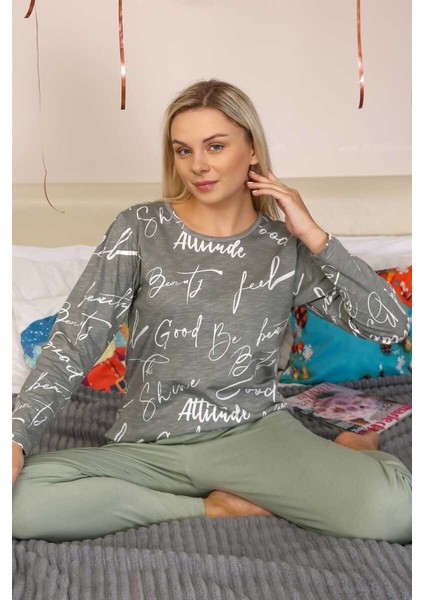 Kadın Uzun Kol Penye Pijama Takım 4206 modelleri