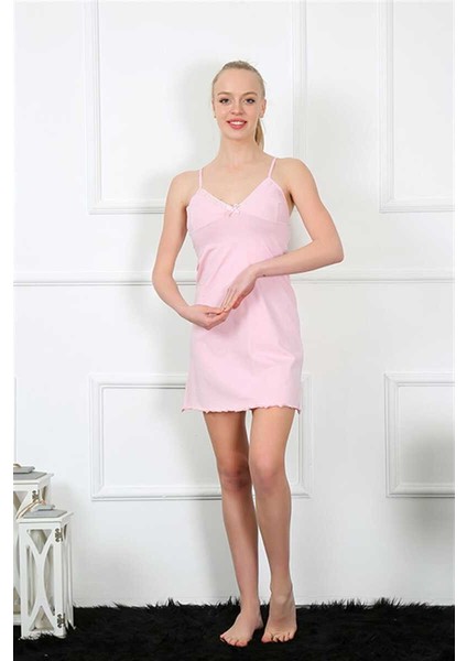 Kadın Ip Askılı Pembe Penye Gecelik 367 fiyatları