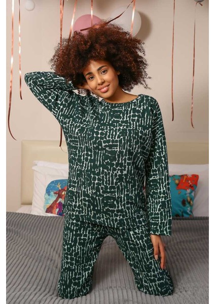 Kadın Uzun Kol 3 Iplik Penye Pijama Takım 4181 indirimleri