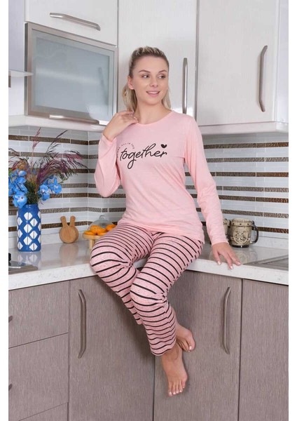 Kadın Penye Uzun Kol Pijama Takım 4190 modelleri