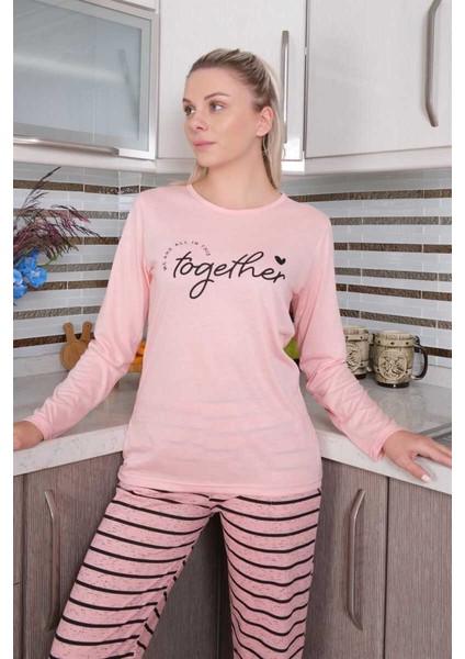 Kadın Penye Uzun Kol Pijama Takım 4190 fırsatları