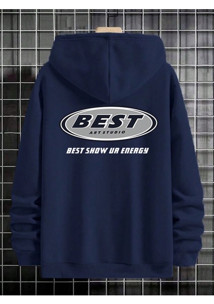 Erkek Indigo Mavi Hoodie Oversize Sweatshirt Günlük Loose Thickened Warm Inside Suitable For Autumn Winter Perfect For Layered Outfits fiyatları