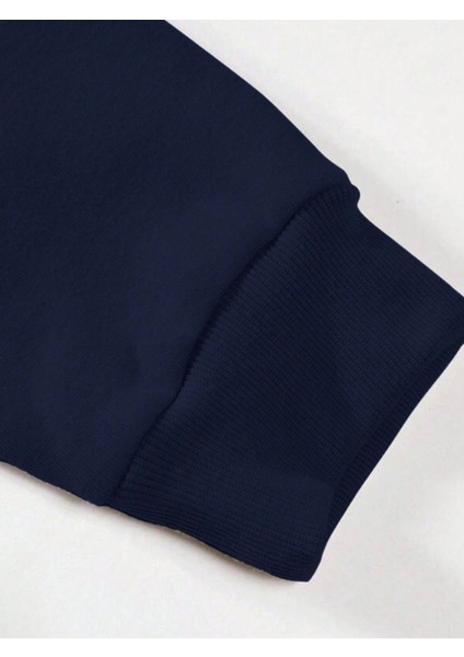 Erkek Indigo Mavi Hoodie Oversize Sweatshirt Günlük Loose Thickened Warm Inside Suitable For Autumn Winter Perfect For Layered Outfits indirimleri