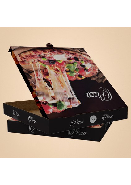 Karton Pide Pizza Kutusu -33X33X4 50'li Paket