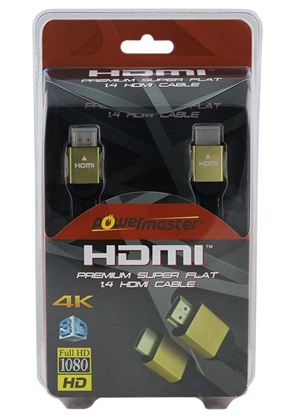 Trade Jam 1.5 Metre 3D 4K Uyumlu 1.4 V Gold Yassı Örgülü HDMI Kablo (4396)