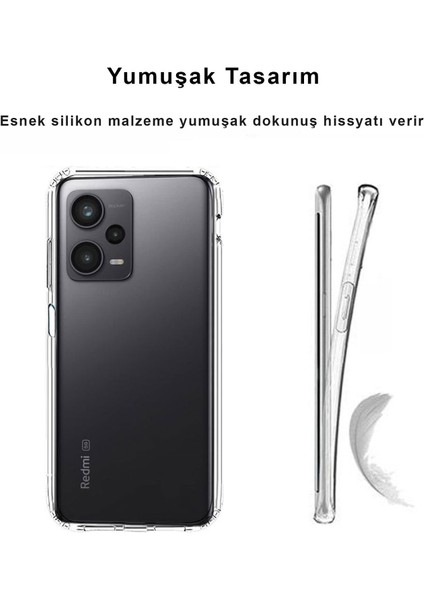 Xiaomi Redmi Note 12 Pro 5g Kılıf Şeffaf Kamera Korumalı Esnek Yumuşak Silikon modelleri