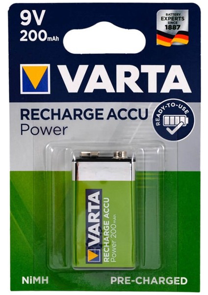 Varta 9 Volt 200 Mah Şarjlı Pil (4396)