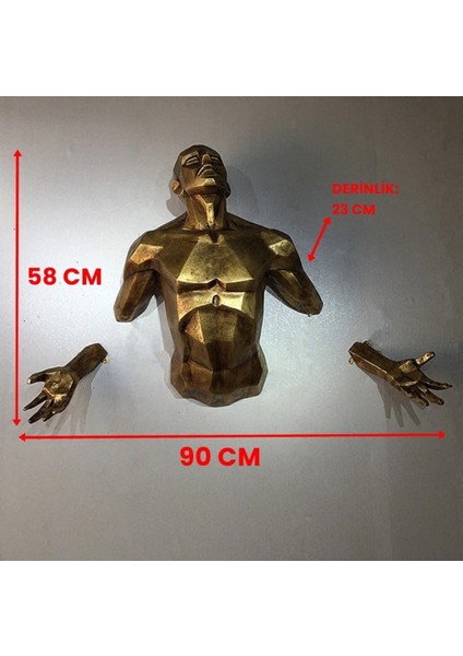 Modern Adam Duvar Dekoru Sculpture Angel Man Wall