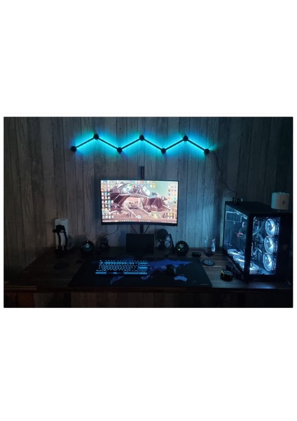 Gamer Room Dekoratif Hexa Duvar Işık Barı