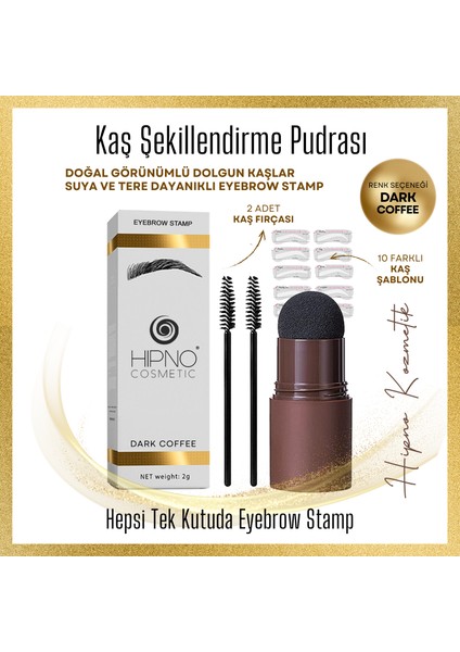 Eyebrow Stamp Kaş Damgası ve Şekillendirme Kiti - Koyu Kahve (Kaş Pudrası, Kaş Farı)